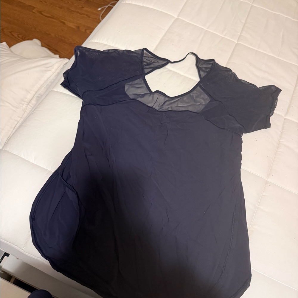 Lululemon Athletica Sheer Navy Blouse